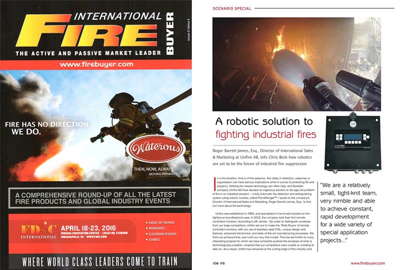 International Fire Buyer Magazine Features Unifire FlameRanger